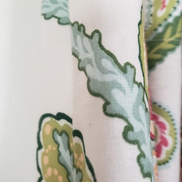 Custom Linen CurtIns 94W x 86L Jacobean Print Floral Cotton Lined - Picture 9 of 14